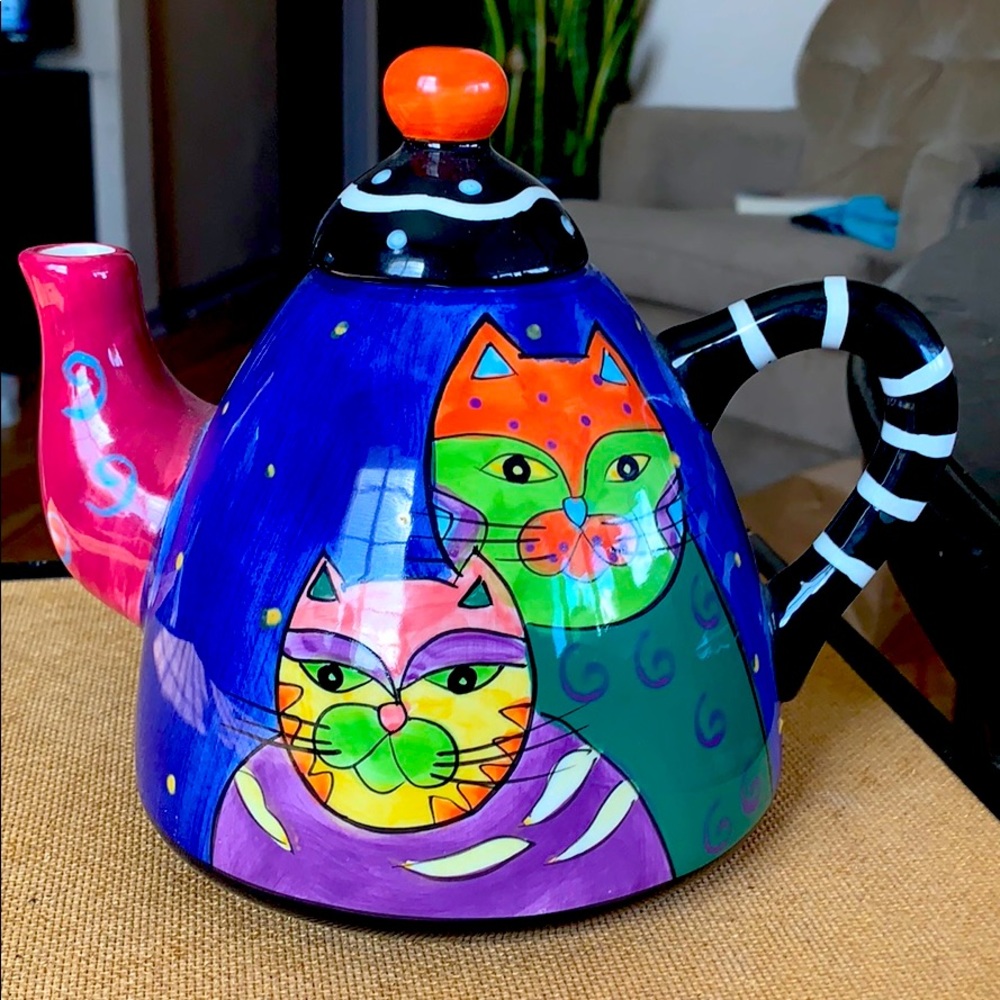 Hand Painted Milson & Louis Retired Cat Tea Kettle
